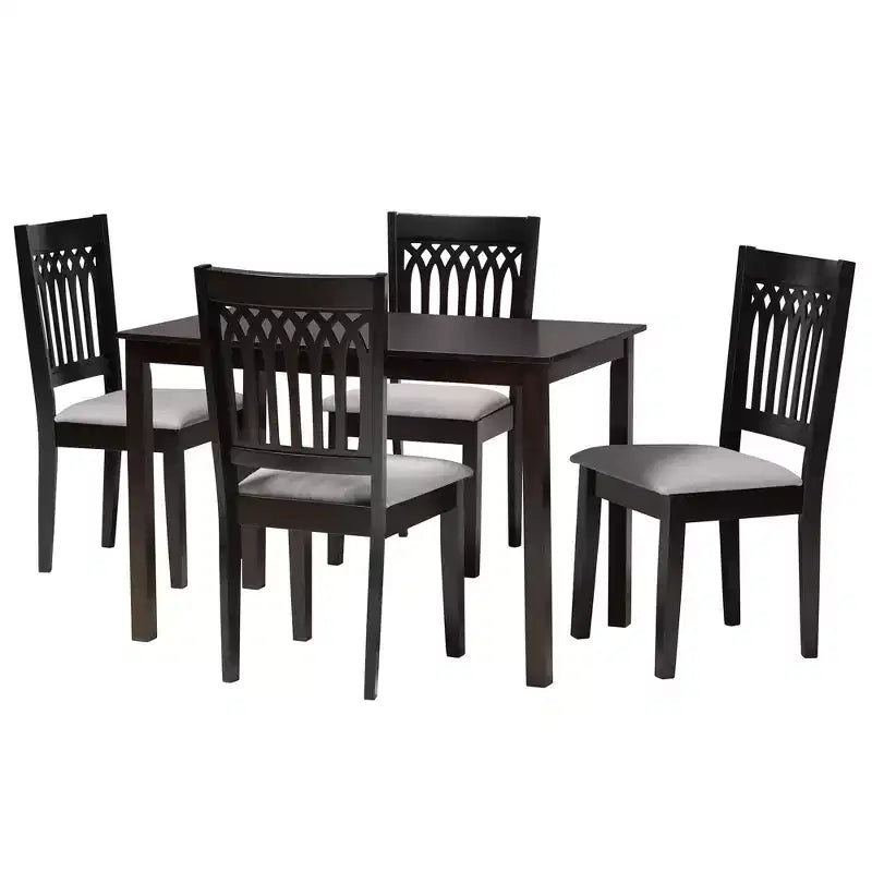 Set da pranzo moderno Genesis Baxton Studio in tessuto e legno