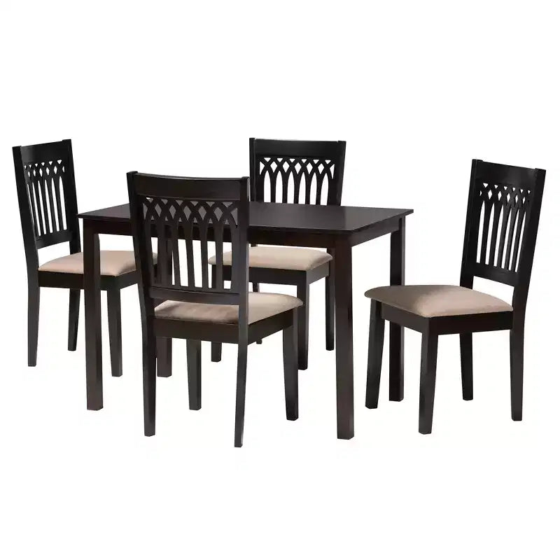 Set da pranzo moderno Genesis Baxton Studio in tessuto e legno