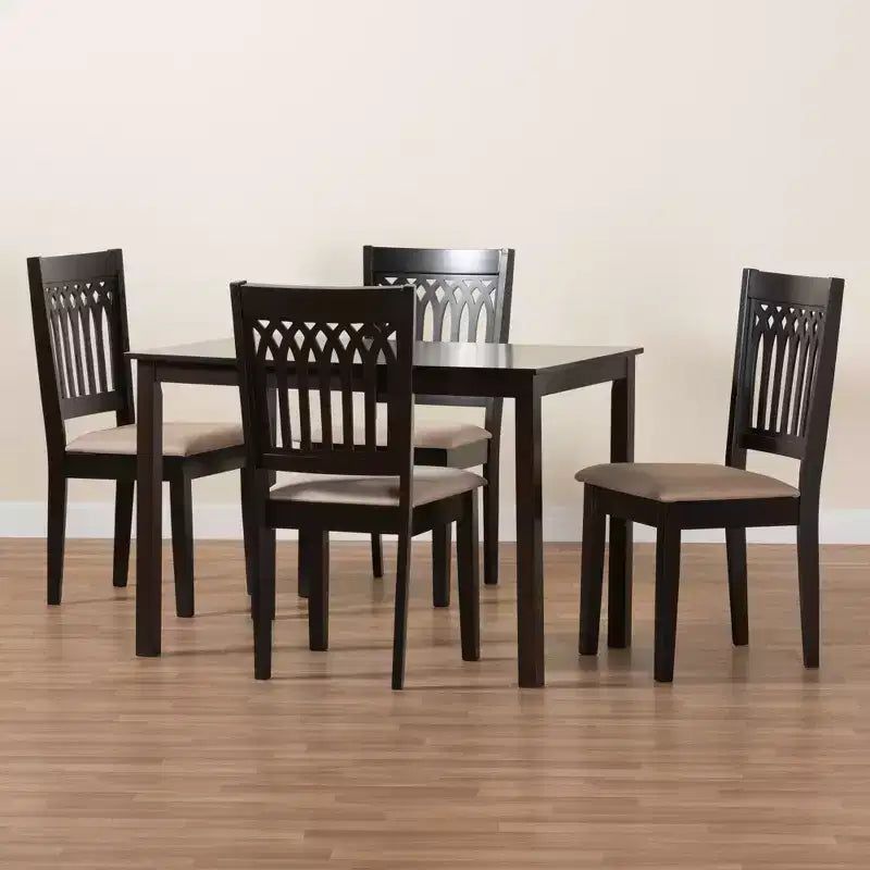 Set da pranzo moderno Genesis Baxton Studio in tessuto e legno