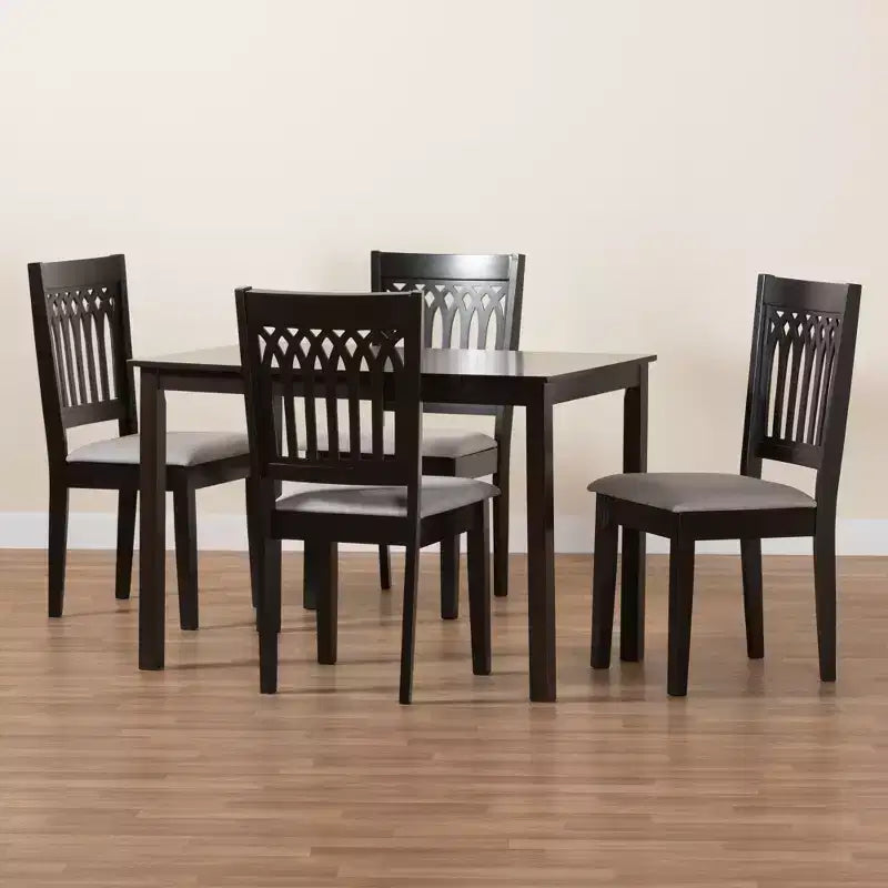 Set da pranzo moderno Genesis Baxton Studio in tessuto e legno