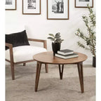 Tavolino rotondo Kate and Laurel Kershaw, 30x30x19, Marrone noce