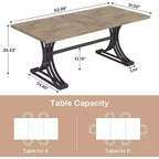Lantine Tavolo da pranzo rettangolare da 63 pollici per 4-6 persone, tavolo moderno per sala da pranzo, cucina, soggiorno