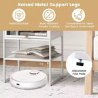 Costway Comodino da Casa 1/2 Pezzi, Tavolino Contenitore a 3 Livelli con Ripiano Aperto e Struttura in Metallo Resistente