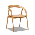Simeon 21 Scandinavian Sculpted Oak Wood Dining Chair, Warm Natural Brown Oak Wood