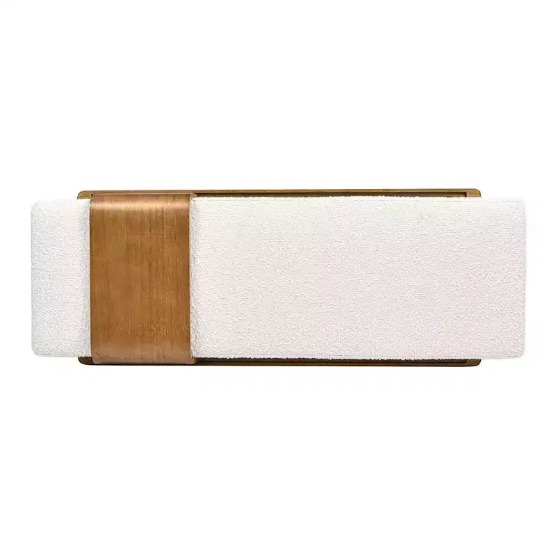 Panca telefonica moderna Billie 52 con ripiano scorrevole, Bouclé bianco avorio