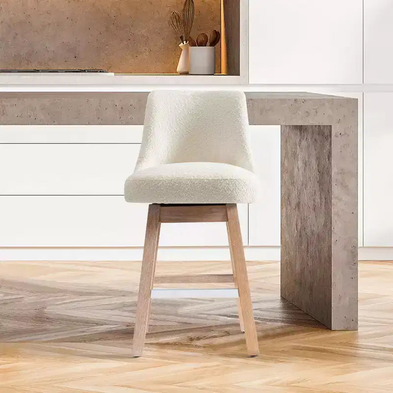 Sgabello da bar imbottito girevole WestinTrends 26, altezza bancone, crema
