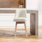 Sgabello da bar imbottito girevole WestinTrends 26, altezza bancone, crema