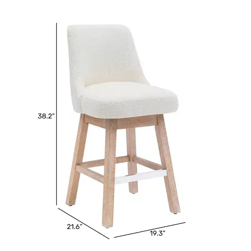 Sgabello da bar imbottito girevole WestinTrends 26, altezza bancone, crema