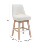 Sgabello da bar imbottito girevole WestinTrends 26, altezza bancone, crema