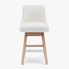 Sgabello da bar imbottito girevole WestinTrends 26, altezza bancone, crema