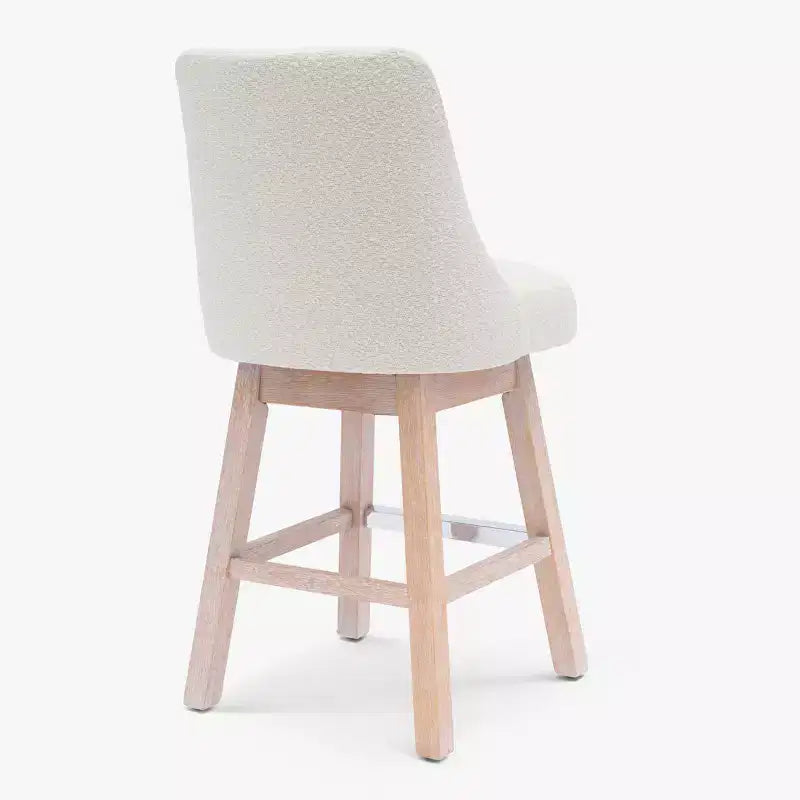 Sgabello da bar imbottito girevole WestinTrends 26, altezza bancone, crema