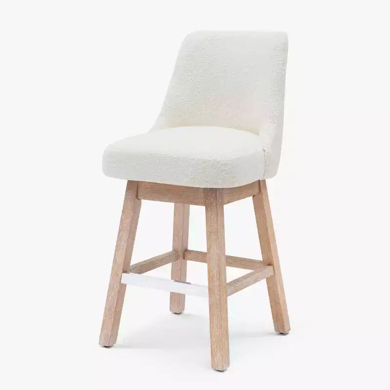 Sgabello da bar imbottito girevole WestinTrends 26, altezza bancone, crema