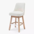Sgabello da bar imbottito girevole WestinTrends 26, altezza bancone, crema