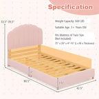 Costway Letto a Piattaforma Singolo per Bambini, Letto Imbottito con Doghe in Legno