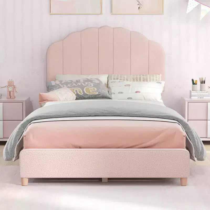 Costway Letto a Piattaforma Singolo per Bambini, Letto Imbottito con Doghe in Legno