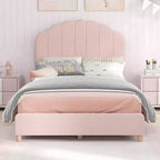 Costway Letto a Piattaforma Singolo per Bambini, Letto Imbottito con Doghe in Legno