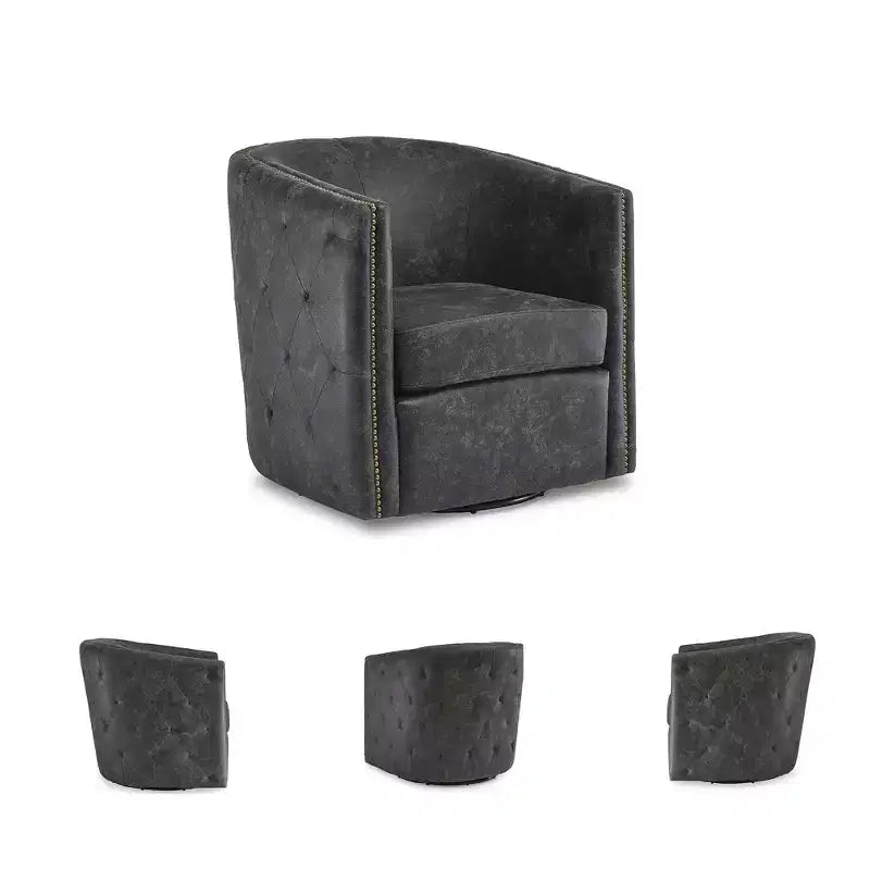 Signature Design by Ashley Poltrona Girevole Accent Brentlow, Nera Effetto Invecchiato