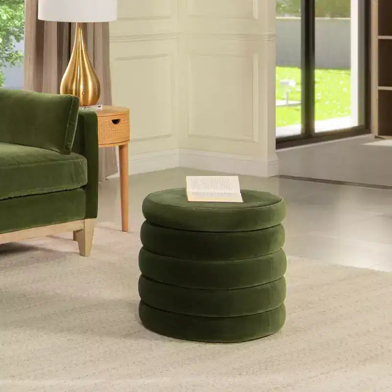 Jennifer Taylor Home Fuji Pouf Contenitore Rotondo Extra Large da 19 pollici