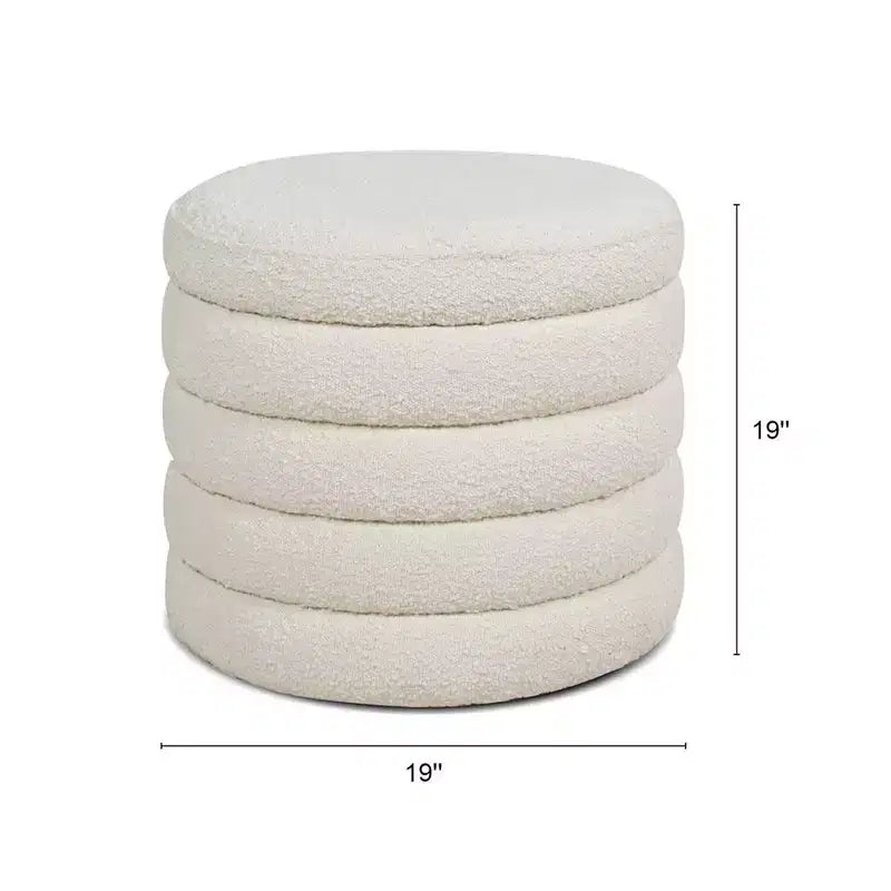 Jennifer Taylor Home Fuji Pouf Contenitore Rotondo Extra Large da 19 pollici