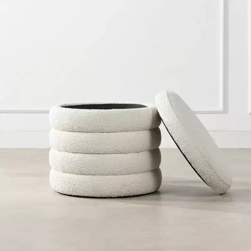 Jennifer Taylor Home Fuji Pouf Contenitore Rotondo Extra Large da 19 pollici