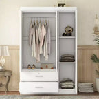 Armadio a 3 ante con ripiani e 2 cassetti, Guardaroba 4A - ModernLuxe