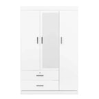 Armadio a 3 ante con ripiani e 2 cassetti, Guardaroba 4A - ModernLuxe