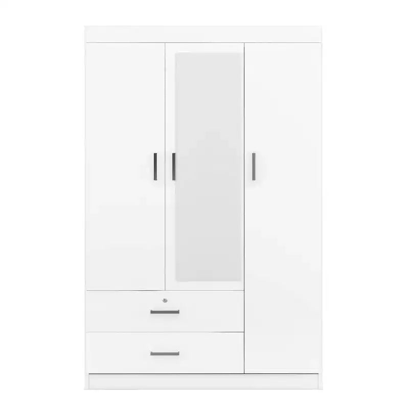 Armadio a 3 ante con ripiani e 2 cassetti, Guardaroba 4A - ModernLuxe