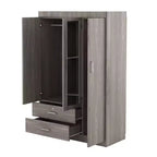 Armadio a 3 ante con ripiani e 2 cassetti, Guardaroba 4A - ModernLuxe