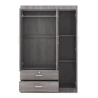 Armadio a 3 ante con ripiani e 2 cassetti, Guardaroba 4A - ModernLuxe