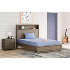 Signature Design by Ashley iKidz Materasso in Memory Foam rigido da 7 pollici con fodera in maglia elasticizzata e cuscino incluso, Blu Oceano