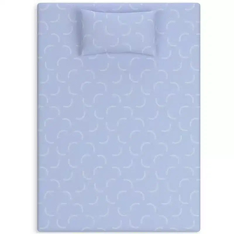 Signature Design by Ashley iKidz Materasso in Memory Foam rigido da 7 pollici con fodera in maglia elasticizzata e cuscino incluso, Blu Oceano