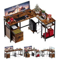 67 L Shaped Computer Desk with Power Outlet