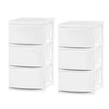 IRIS 3 Drawer Plastic Storage Chests White