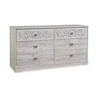 Signature Design by Ashley Casual Paxberry 6 Drawer Dresser, Whitewash