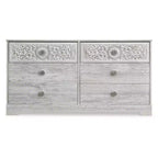 Cassettiera Signature Design by Ashley Casual Paxberry a 6 cassetti, finitura Whitewash