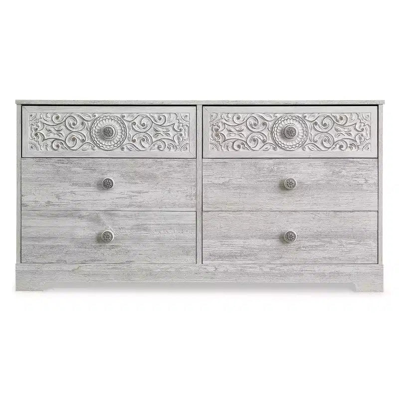 Cassettiera Signature Design by Ashley Casual Paxberry a 6 cassetti, finitura Whitewash