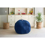 Creative QT Stuff 'n Sit Grande Copertura per Contenitore Pouf da 84 cm per Peluche e Giocattoli - Velluto a Coste Blu Royal