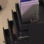 HOMCOM Cassettiera Verticale a 3 Cassetti, Mobile Contenitore per Ufficio con Vassoio Rimovibile, Supporto Stampante Sotto Scrivania con Spazio di Archiviazione per Ufficio Domestico