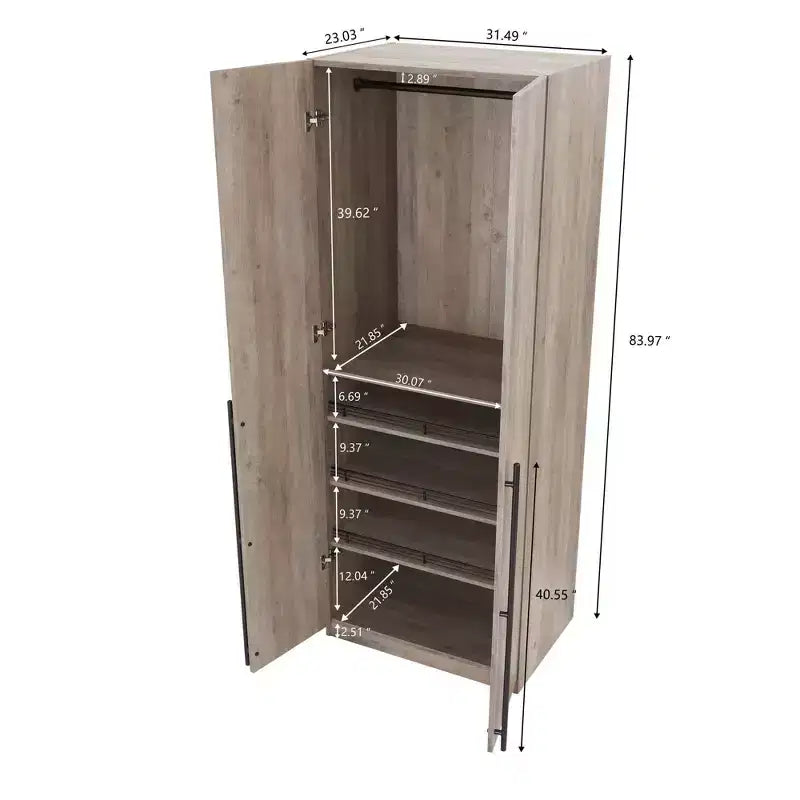 Armadio Manhattan Comfort Lee con 2 Ante e 4 Ripiani