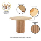 Set da pranzo rotondo Manhattan Comfort 7 pezzi 59.05" Hathaway e Jardin