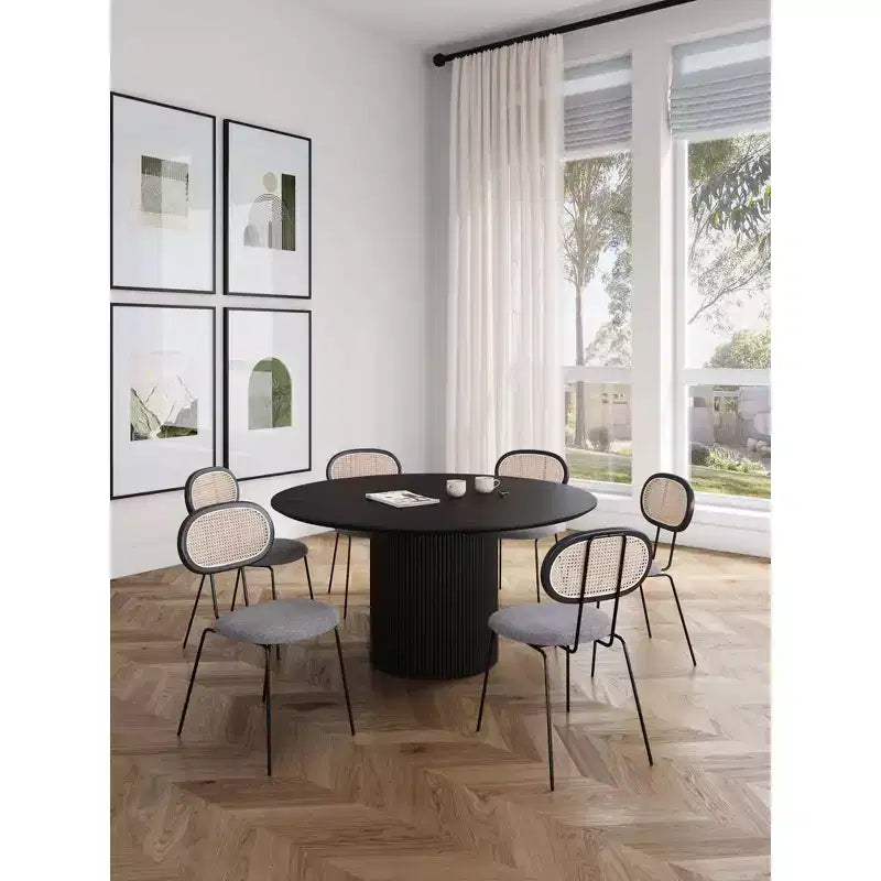 Set da pranzo rotondo Manhattan Comfort 7 pezzi 59.05" Hathaway e Jardin