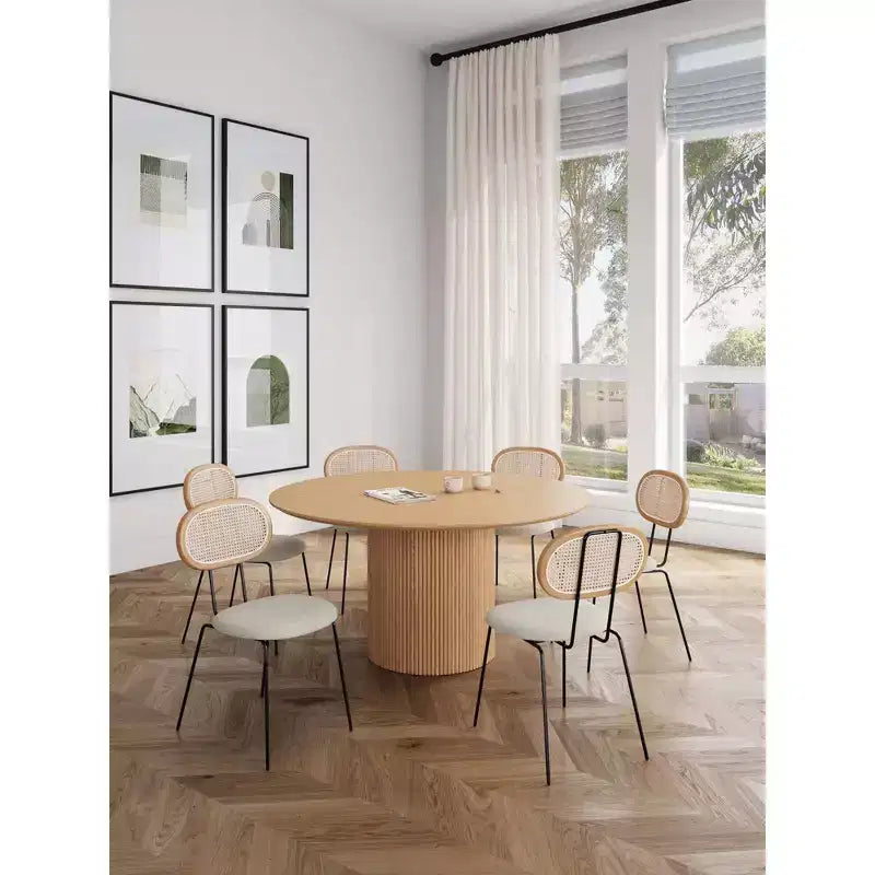Set da pranzo rotondo Manhattan Comfort 7 pezzi 59.05" Hathaway e Jardin