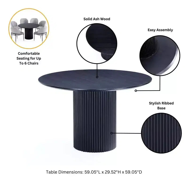 Set da pranzo rotondo Manhattan Comfort 7 pezzi 59.05" Hathaway e Jardin