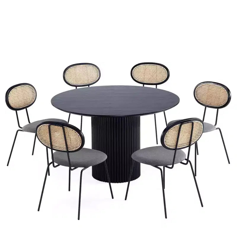 Set da pranzo rotondo Manhattan Comfort 7 pezzi 59.05" Hathaway e Jardin
