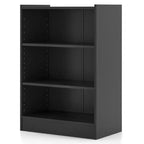 Costway 2 pz Scaffale Libreria a 3 Ripiani Aperto Mobile Scaffale Espositore Multiuso con Ripiani Regolabili Bianco/Nero/Marrone