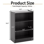 Costway 2 pz Scaffale Libreria a 3 Ripiani Aperto Mobile Scaffale Espositore Multiuso con Ripiani Regolabili Bianco/Nero/Marrone