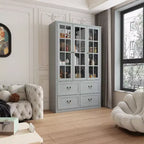 Famapy 47.2W Credenza Organizer Dispensa con Ante in Vetro Grigia