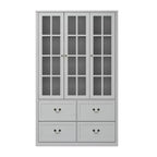 Famapy 47.2W Credenza Organizer Dispensa con Ante in Vetro Grigia
