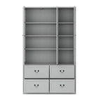Famapy 47.2W Credenza Organizer Dispensa con Ante in Vetro Grigia