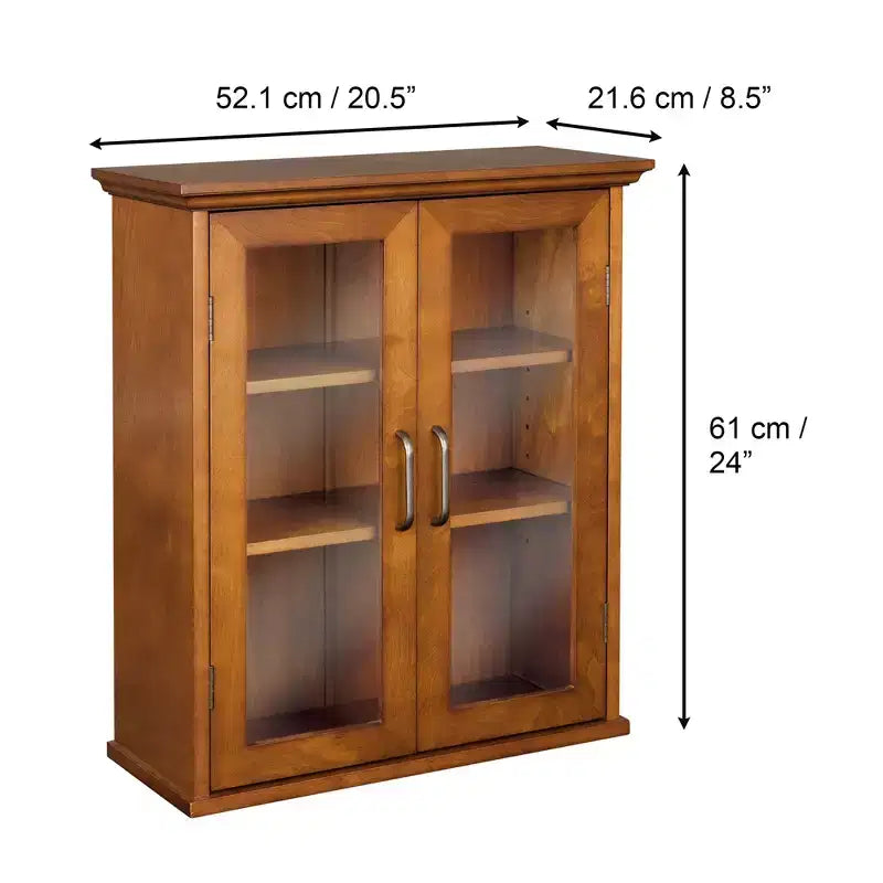 Pensile a 2 ante Teamson Home Avery con ripiani regolabili, maniglie in ottone anticato